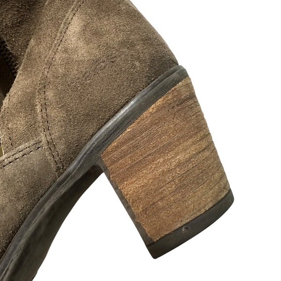 Taos Women’s Shaka 2 Taupe Textured Suede Block Heeled Bootie Boho Size 41/10.5 - Picture 6 of 10
